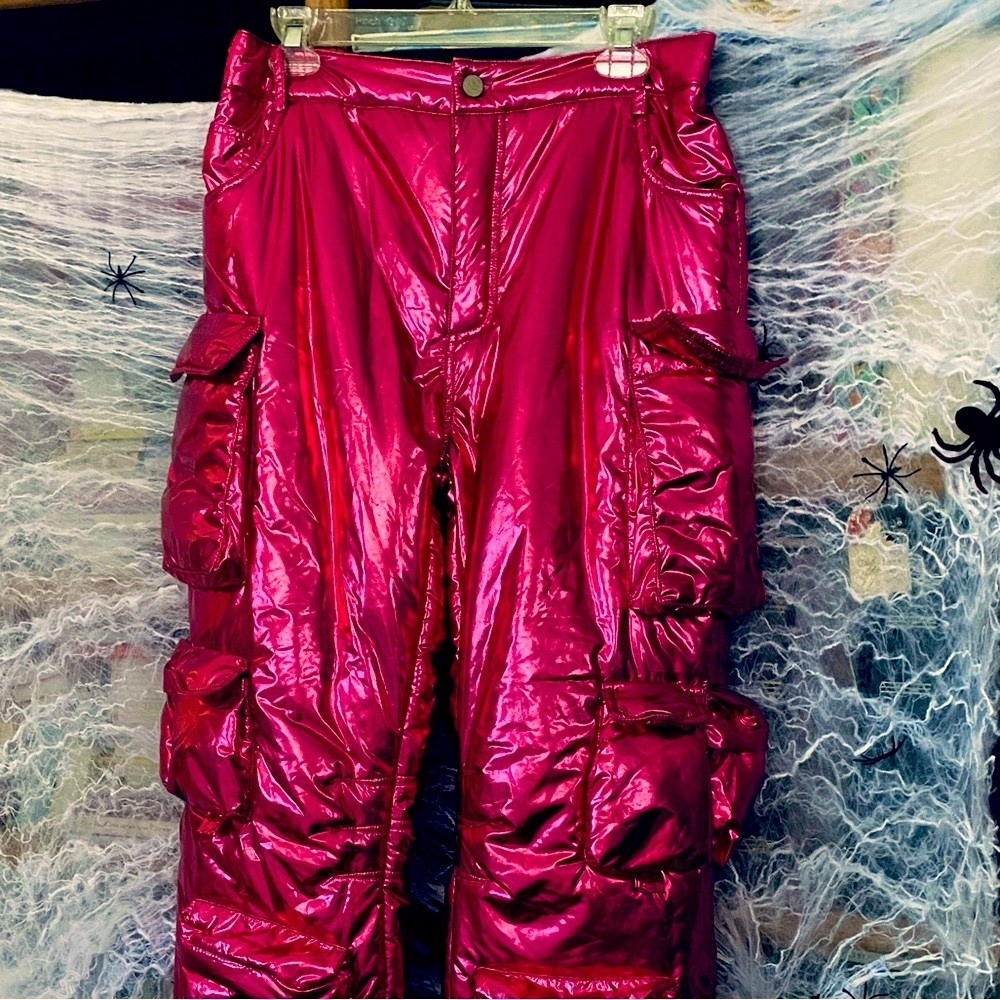 NEW Women's Nichole Lynel Metallic Pink Ski Pants